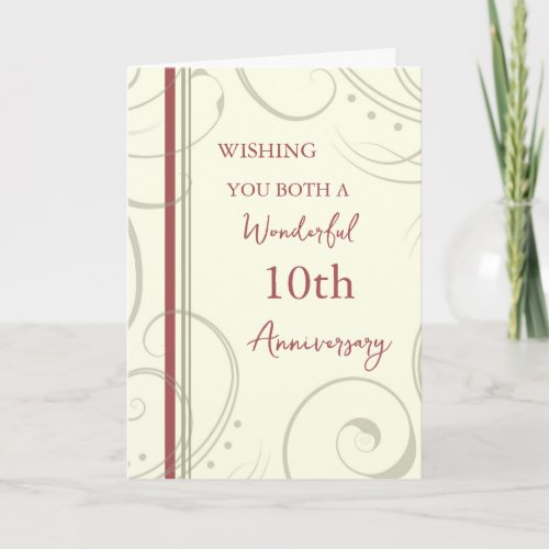 Modern 10th Wedding Anniversary Card