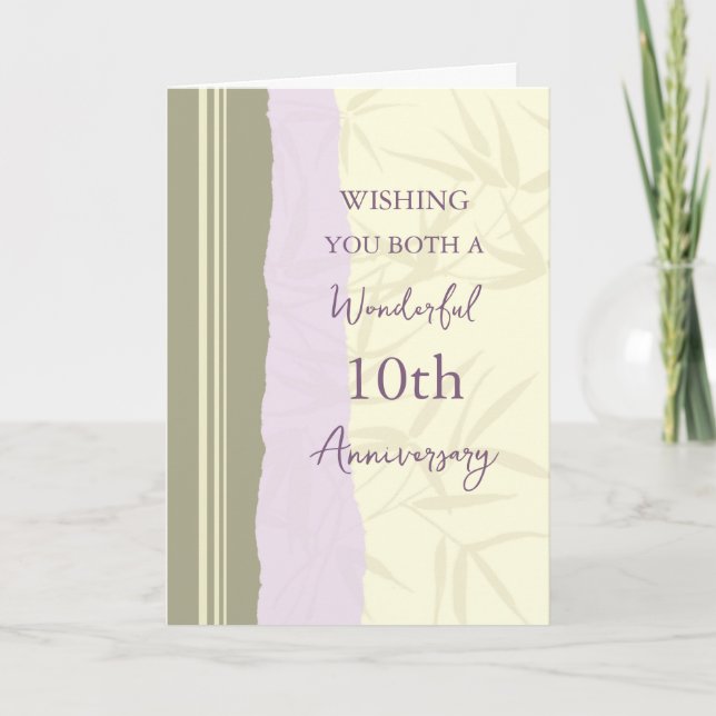 Modern 10th Wedding Anniversary Card (Front)