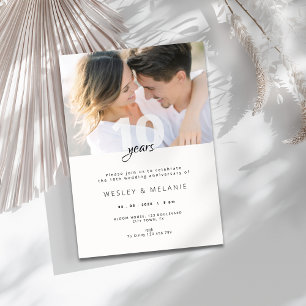 Modern 10th Wedding Anniversary with Photo Invitation