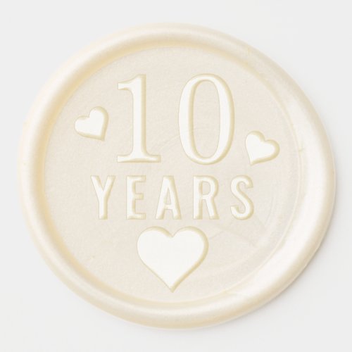 Modern 10th Wedding Tin Anniversary  Wax Seal Sticker
