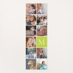 Modern 11 photo collage and monogram yoga mat