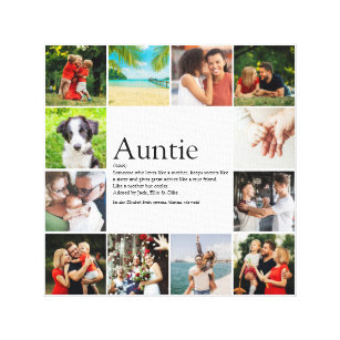 Modern 12 Photo Collage Auntie Aunt Definition Canvas Print