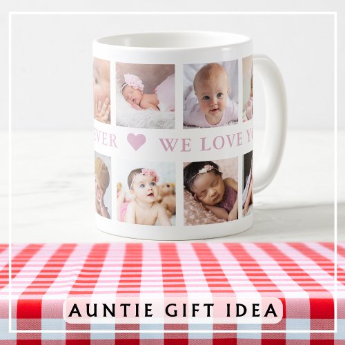 Modern 12 Photo Collage Pink Best Auntie Ever Coffee Mug
