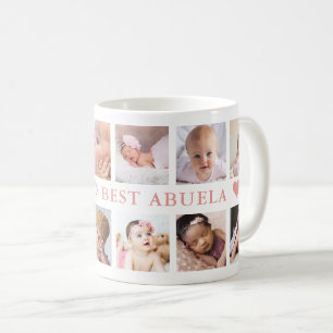 Modern 12 Photo Collage Pink World's Best Abuela Coffee Mug