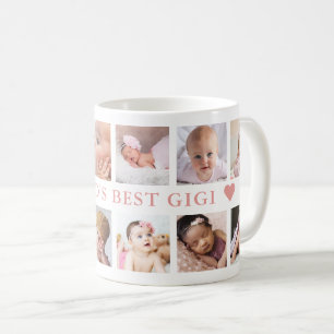 Modern 12 Photo Collage Pink World's Best Gigi Coffee Mug