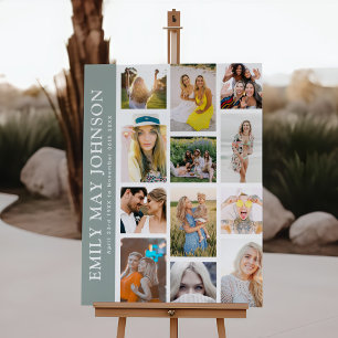 Modern 12 Photo Grid Sympath, Birthday, Wedding Foam Board