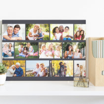Modern 12 Photo Masonry Grid Grey Stretched Canvas