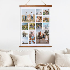 Modern 14 Photo Collage Hanging Tapestry