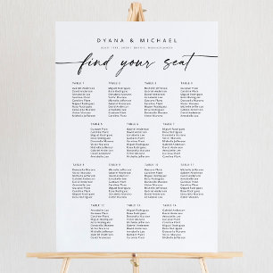 Modern 14 Tables Find Your Seat Seating Chart Foam Board