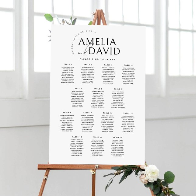 Modern 14 Tables Welcome Seating Chart (Creator Uploaded)