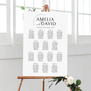 Modern 14 Tables Welcome Seating Chart Foam Board
