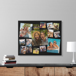Modern 15 Photo Collage Faux Canvas Print