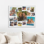 Modern 15 Photo Collage Faux Canvas Print<br><div class="desc">Create your own personalized photo collage faux canvas print. Add 15 of your favorite pictures and custom color background in this modern template design.</div>