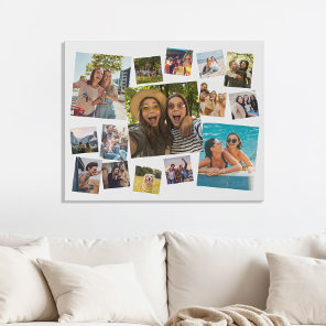 Modern 15 Photo Collage Faux Canvas Print