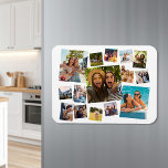 Modern 15 Photo Collage Magnet<br><div class="desc">Create your own custom photo collage magnet. Add 15 of your favorite pictures and custom color background in this modern template design.</div>