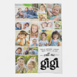 Modern 15 Photo Collage Names Call Me Gigi Kitchen Towel