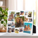 Modern 15 Photo Collage Plaque<br><div class="desc">Create your own custom photo collage plaque. Add 15 of your favorite pictures and custom color background in this modern template design.</div>