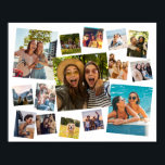 Modern 15 Photo Collage Poster<br><div class="desc">Create your own custom photo collage poster print. Add 15 of your favorite pictures and custom color background in this modern template design.</div>