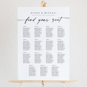 Modern 15 Tables Find Your Seat Seating Chart Foam Board