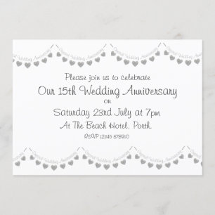 Modern 15th Crystal Wedding Anniversary Invitation
