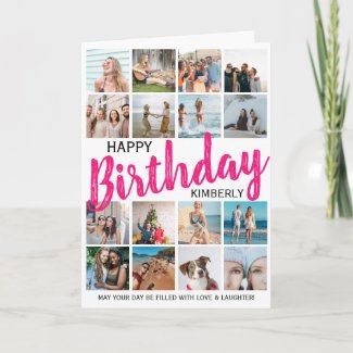 Modern 16 Photo | Any Age Happy Birthday Card