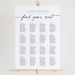 Modern 16 Tables Find Your Seat Seating Chart Foam Foam Board