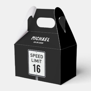 Modern 16th Birthday Speed Limit Sign Favor Boxes