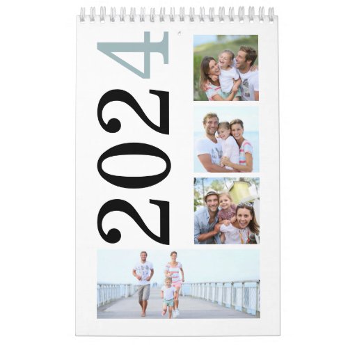 Modern 17 Family Photos Bold Typography 2024 Calendar