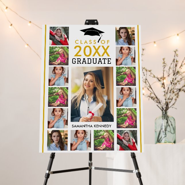 Modern 17 Photo Class Of 2026 Graduation Party Foam Board (In Situ (Stand))