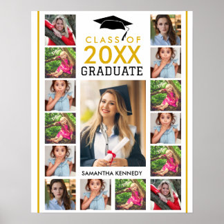Modern 17 Photo Collage Class Of 2026 Graduation Poster