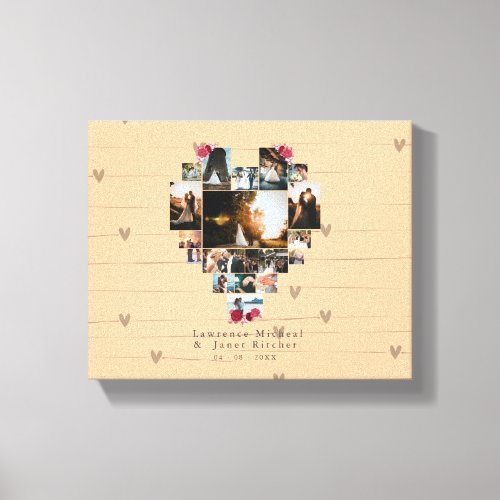 modern 18 Heart shaped Photo Collage for husband C Canvas Print