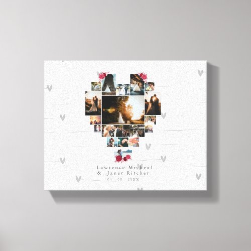 modern 18 Heart shaped Photo Collage for husband C Canvas Print
