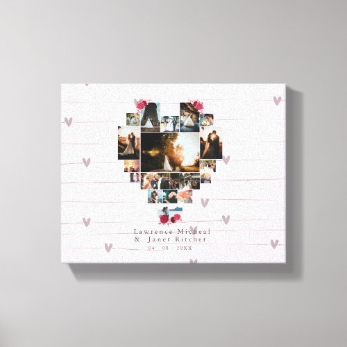 modern 18 Heart shaped Photo Collage for husband Canvas Print