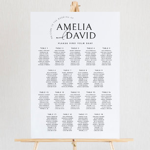 Modern 18 Tables Welcome Seating Chart Foam Board