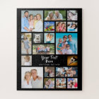 Modern 19 Photo Collage Personalized Black