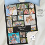 Modern 19 Photo Collage Personalized Custom Color Sherpa Blanket