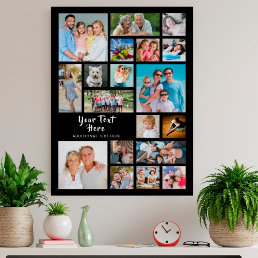 Modern 19 Photo Collage Personalized Poster