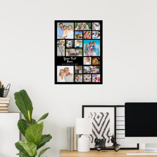 Modern 19 Photo Collage Personalized Poster | Zazzle