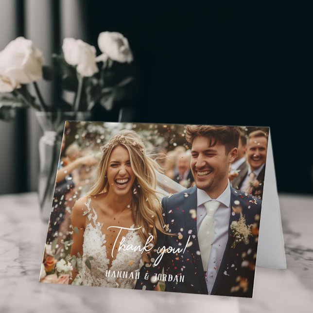 Modern, 1 photo, handwriting, wedding" Thank you " (Creator Uploaded)