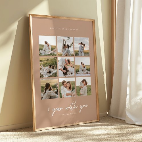 Modern 1-Year Anniversary Beige 9-Photo Wedding
