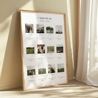 Modern 1st Anniversary 12 Photo Custom Couple