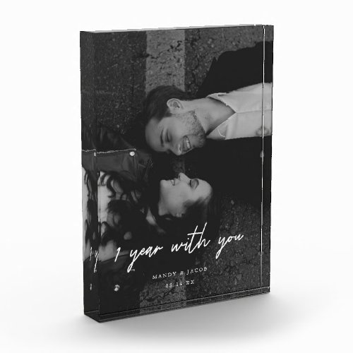 Modern 1st Anniversary Photo Wedding Couple Block