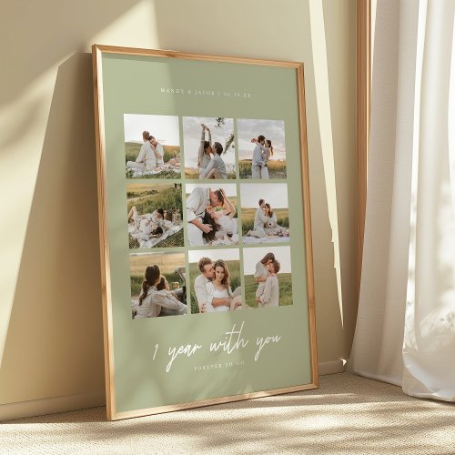 Modern 1st Anniversary Sage Green Wedding Photos