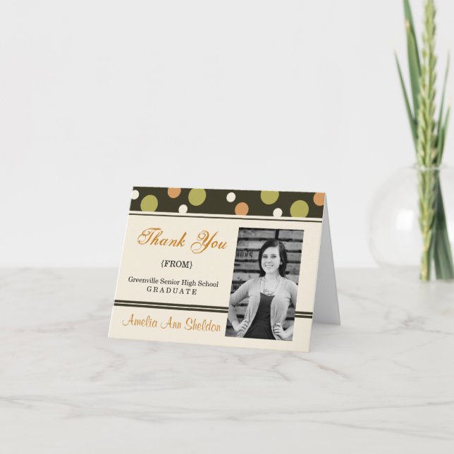 Modern 2015 Graduation Party Thank You Card (Front)