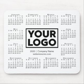 Modern 2020 Calendar Business Company Logo Mouse Pad