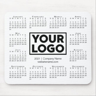Modern 2021 Calendar Business Company Logo White Mouse Pad