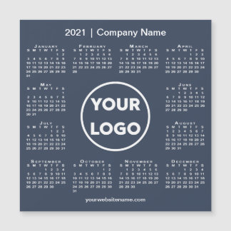 Modern 2021 Calendar with Company Logo Navy Blue