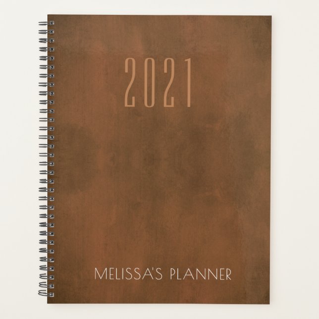 Modern 2021 Elegant Personalized Name Planner (Front)