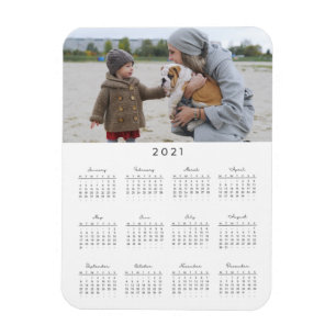 Modern 2021 Photo Calendar Magnet