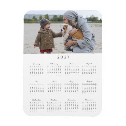 Modern 2021 Photo Calendar Magnet